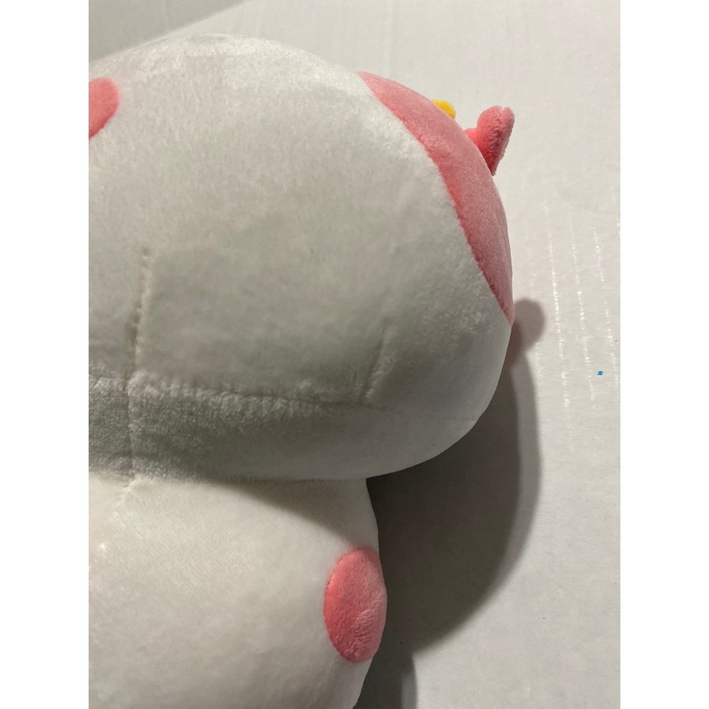 Mewaii Strawberry Cow Plush White Pink Kawaii Stuffed Animal Toy Pillow 8 Inch - Picture 5 of 8